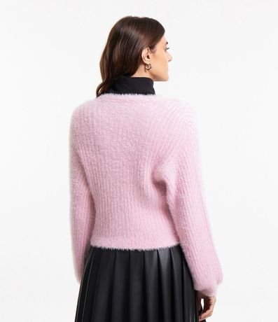 Cardigan Corto de Punto con Peluche 4