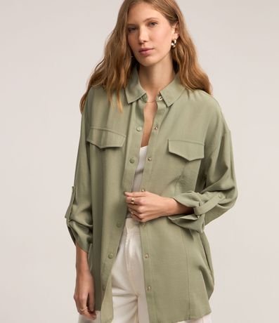 Parka Utilitaria en Viscosa con Cinturón Hebilla y Botones 3