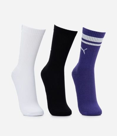 Kit 03 Medias Caña Larga Deportivas en Algodón Puma 2