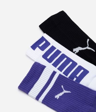 Kit 03 Medias Caña Larga Deportivas en Algodón Puma 4