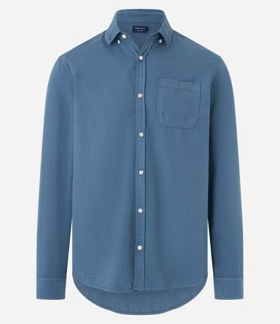 Camisa Regular en Oxford con Bolsillo Delantero 6