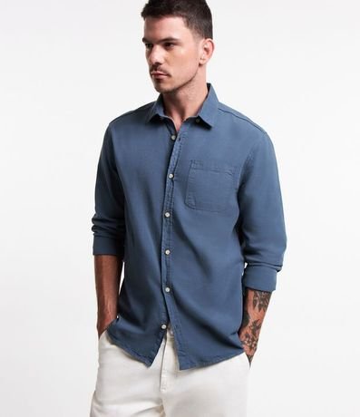 Camisa Regular en Oxford con Bolsillo Delantero 1