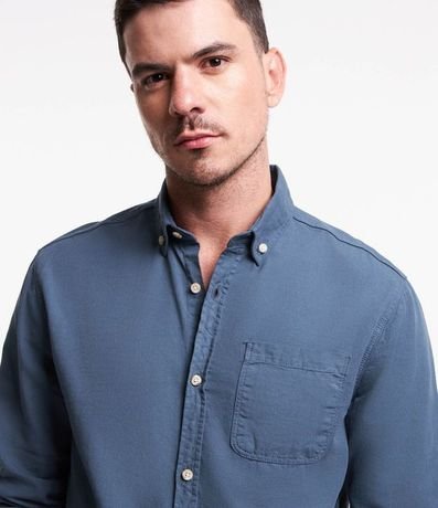Camisa Regular en Oxford con Bolsillo Delantero 3