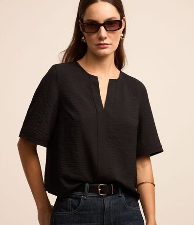 Blusa con Efecto Airflow con Escote en V Despuntado