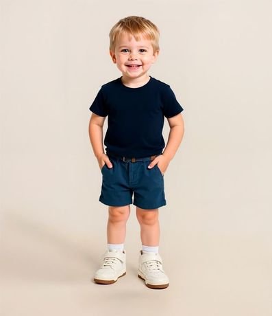 Bermuda Infantil en Sarga con Cinturón - Talle 1 a 4 años