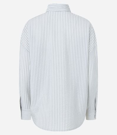 Camisa Satinada con Estampa Raya de Tiza 2