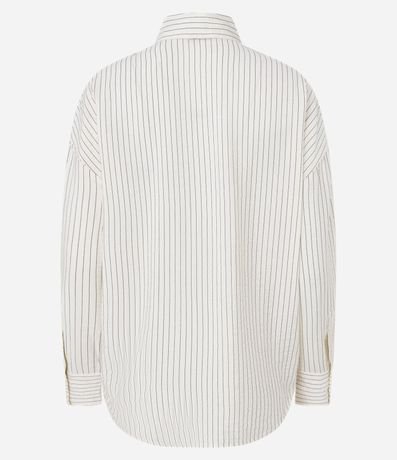 Camisa Satinada con Estampa Raya de Tiza 2