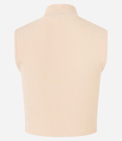 Blusa Musculosa en Poliamida Acanalada con Cuello Alto 5