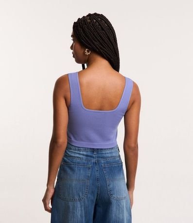 Blusa Musculosa Cropped Básica en Poliamida Acanalada sin Costura 3