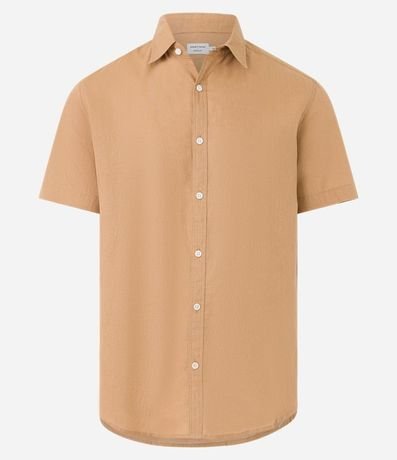 Camisa Comfort Básica en Lino con Manga Corta 6