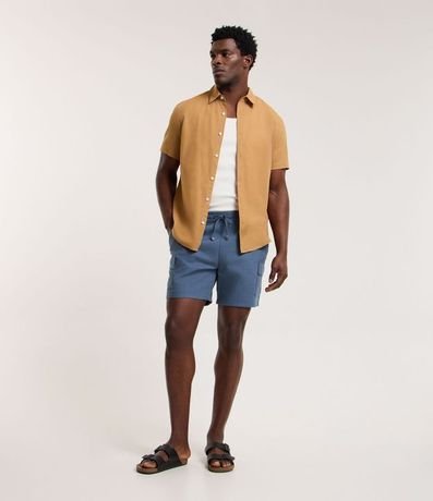 Camisa Comfort Básica en Lino con Manga Corta 2
