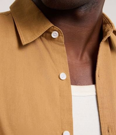 Camisa Comfort Básica en Lino con Manga Corta 5