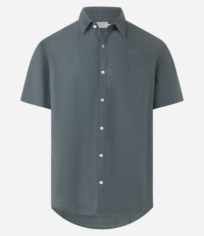 Camisa Comfort Básica en Lino con Manga Corta 6