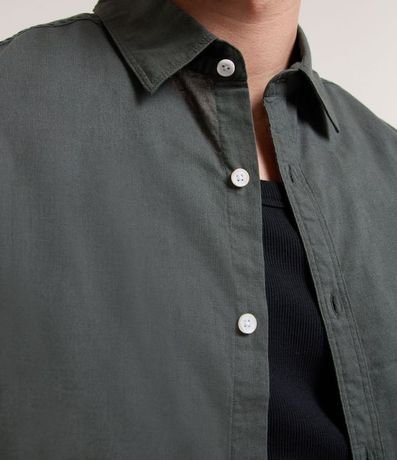 Camisa Comfort Básica en Lino con Manga Corta 5