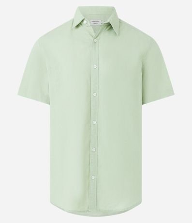 Camisa Comfort Básica en Lino con Manga Corta 6