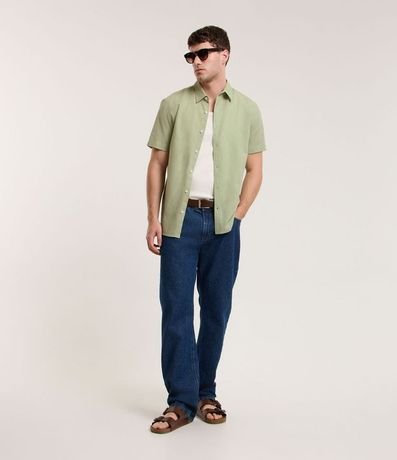 Camisa Comfort Básica en Lino con Manga Corta 2