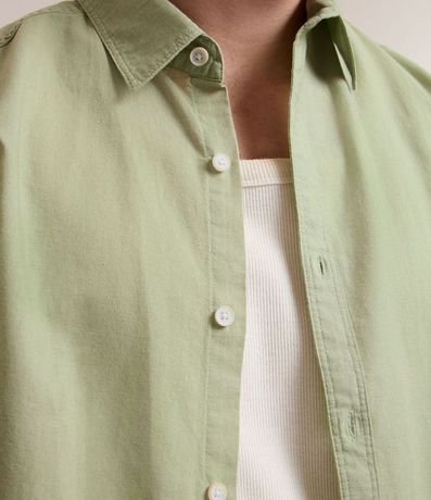 Camisa Comfort Básica en Lino con Manga Corta 5