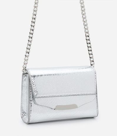 Bolso Transversal Metalizada con Correa de Cadena 2