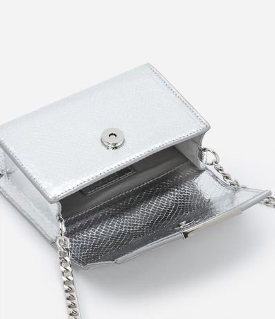 Bolso Transversal Metalizada con Correa de Cadena 5