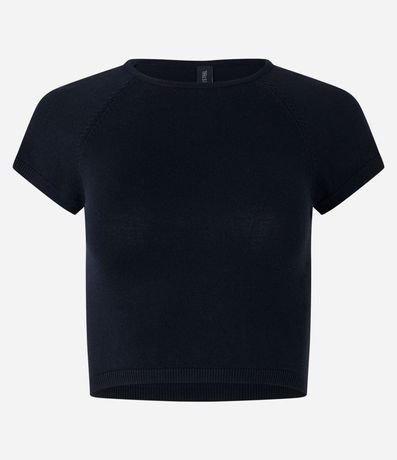 Blusa Cropped en Viscosa Acanalada con Sisa Raglán 5
