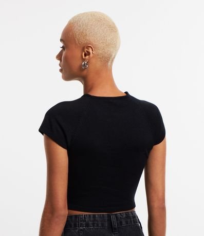 Blusa Cropped en Viscosa Acanalada con Sisa Raglán 3