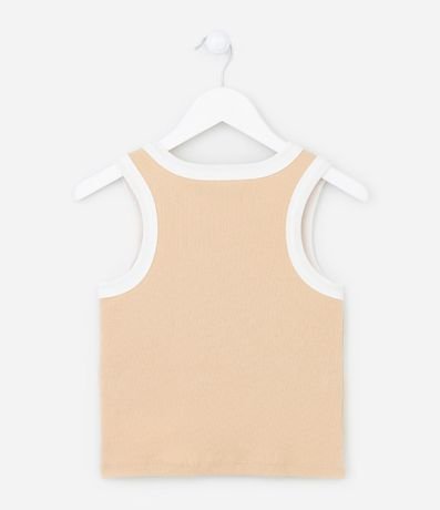 Musculosa Cropped Acanalada Infantil con Bies Contrastante - Talle 5 a 14 años 2