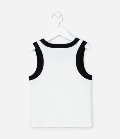 Musculosa Cropped Acanalada Infantil con Bies Contrastante - Talle 5 a 14 años 2