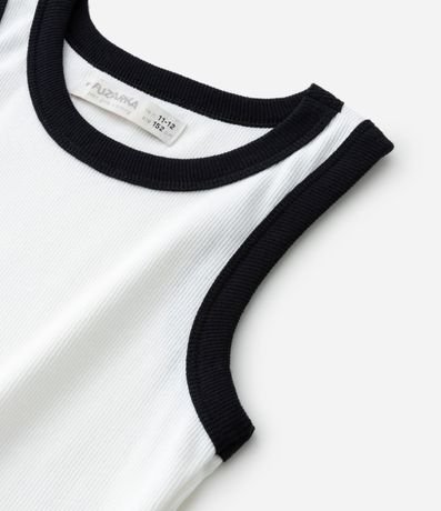 Musculosa Cropped Acanalada Infantil con Bies Contrastante - Talle 5 a 14 años 4