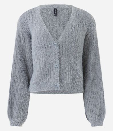 Cardigan Corto de Punto con Peluche 5