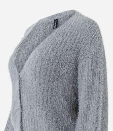Cardigan Corto de Punto con Peluche 6