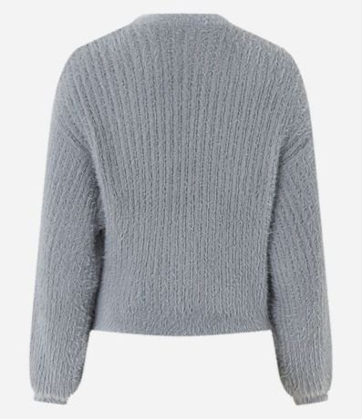 Cardigan Corto de Punto con Peluche 7