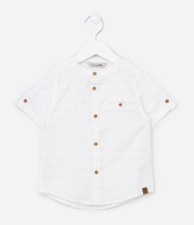 Camisa Infantil Texturizada con Pequeño Bolsillo - Talle 1 a 4 años