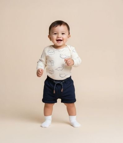 Bermuda Básica Infantil en Sarga con Cordón en la Cintura - Talle 0 a 18 meses 1