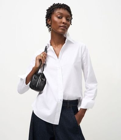 Camisa en Tricolina con Abotonado y Punho Largo 7