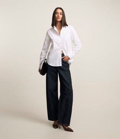 Camisa en Tricolina con Abotonado y Punho Largo 2