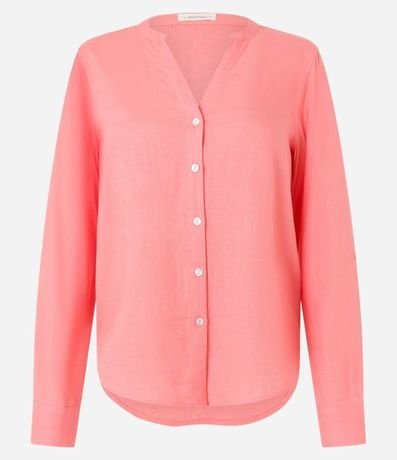 Camisa en Viscolino con Escote V 5