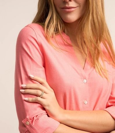 Camisa en Viscolino con Escote V 2