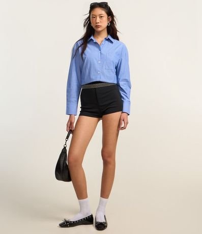 Camisa Alargada en Tricolina con Rayas 2