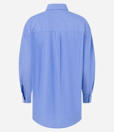 Camisa Alargada en Tricolina con Rayas 6