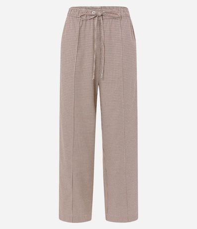 Pantalón Jogger en Tricolina con Lazo en la Cintura y Estampado de Cuadros 5