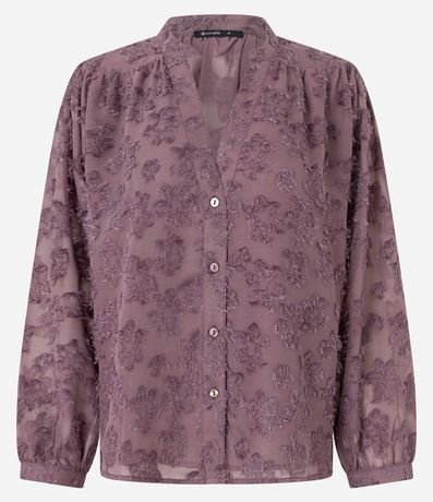 Camisa en Chiffon con Abotonado y Textura con Felpas 7