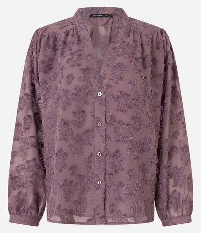 Camisa en Chiffon con Abotonado y Textura con Felpas 8