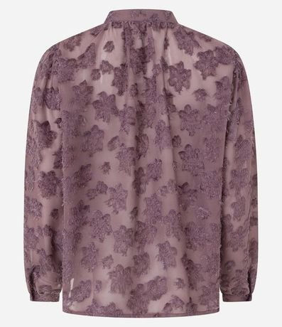 Camisa en Chiffon con Abotonado y Textura con Felpas 10