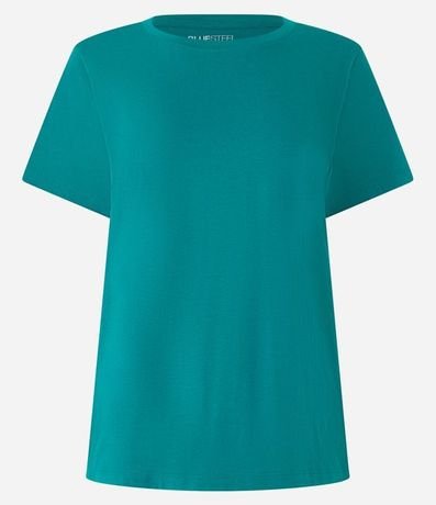 Blusa Alargada Básica en Algodón con Cuello Redondo y Manga Corta 6