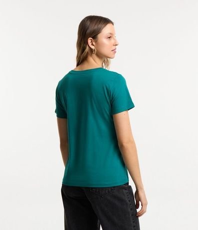 Blusa Alargada Básica en Algodón con Cuello Redondo y Manga Corta 3