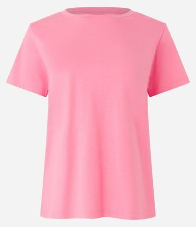 Blusa Alargada Básica en Algodón con Cuello Redondo y Manga Corta 6