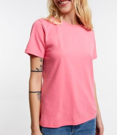 Blusa Alargada Básica en Algodón con Cuello Redondo y Manga Corta 5