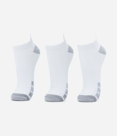 Kit 03 Medias Caña Corta sin Costura con Estampa de Rayas