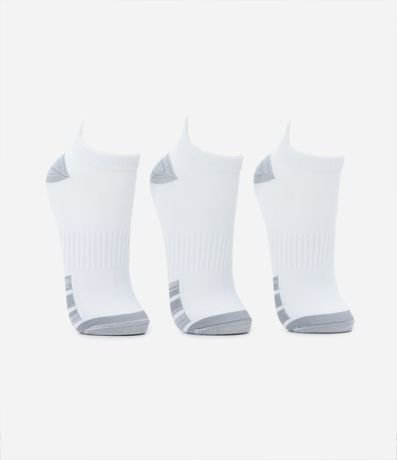 Kit 03 Medias Caña Corta sin Costura con Estampa de Rayas 2