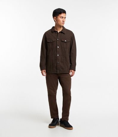 Campera Trucker Regular en Sarga con Recortes 2